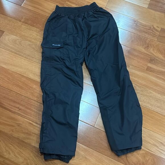 Columbia Snow cargo Pants Black Nylon Pull On Ankle Cuffs Flap Pocket size M - Picture 1 of 13
